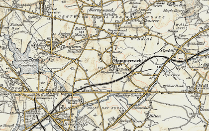 Old map of Hammerwich in 1902