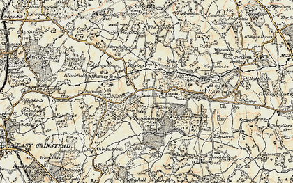 Old map of Old Surrey Hall in 1898-1902