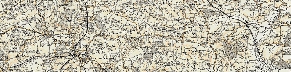 Old map of Old Surrey Hall in 1898-1902