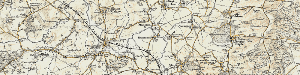 Old map of Hammoon in 1897-1909