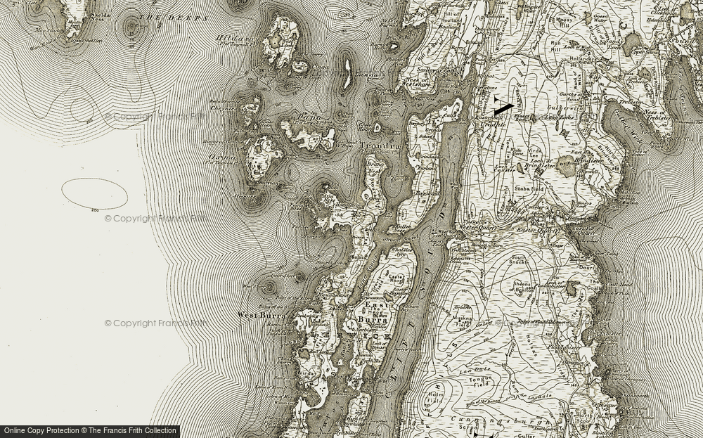 Old Map of Historic Map covering Atla Holm in 1911-1912