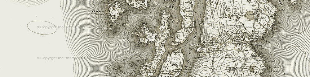 Old map of Bullia Skerry in 1911-1912