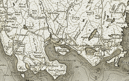 Old map of Burn of Hamnavoe in 1912