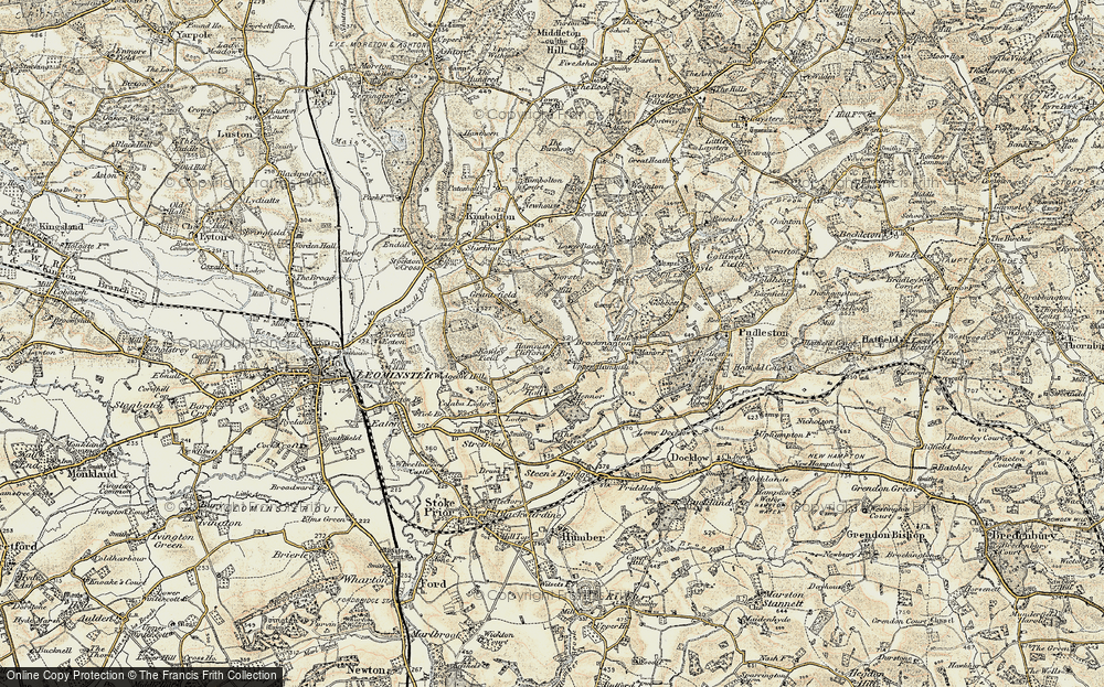 Old Map of Historic Map covering Bache in 1899-1902