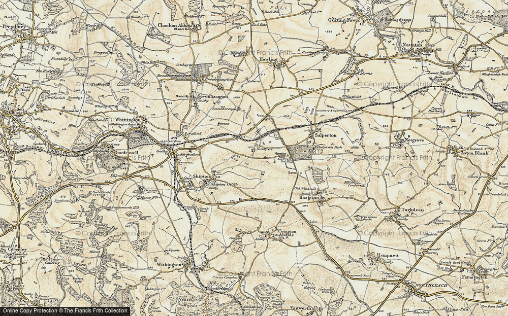 Old Map of Hampen, 1898-1900 in 1898-1900