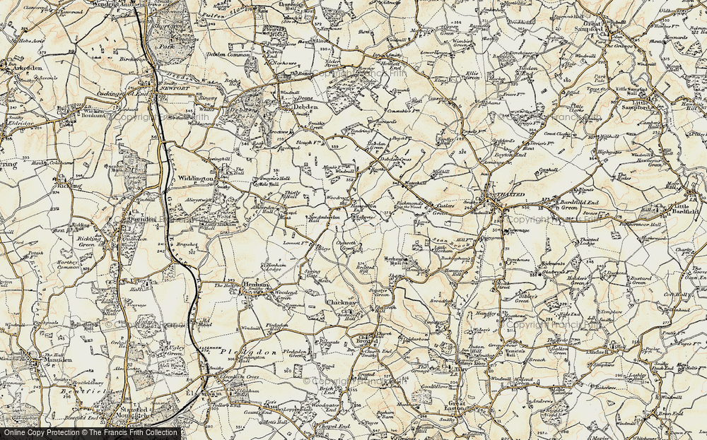 Old Map of Hamperden End, 1898-1899 in 1898-1899