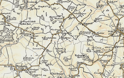 Old map of Hamperden End in 1898-1899