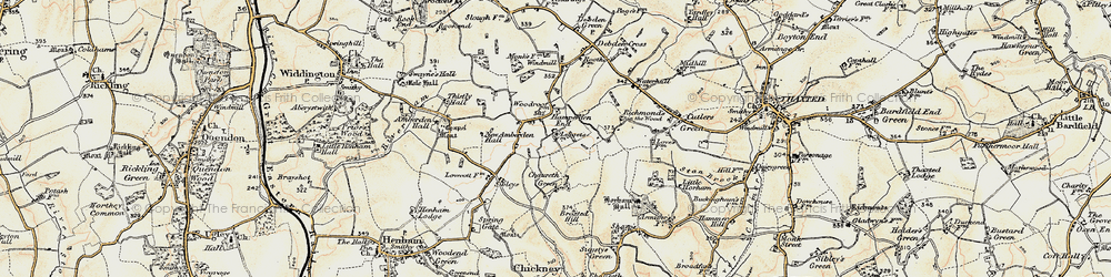 Old map of Hamperden End in 1898-1899