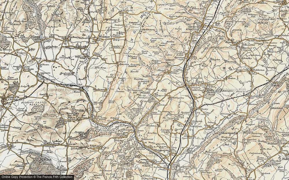 Old Map of Historic Map covering Churchmoor Hall in 1902-1903