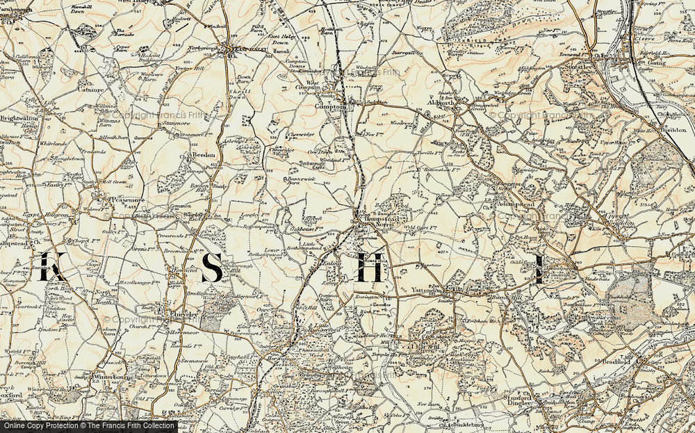 Old Map of Hampstead Norreys, 1897-1900 in 1897-1900