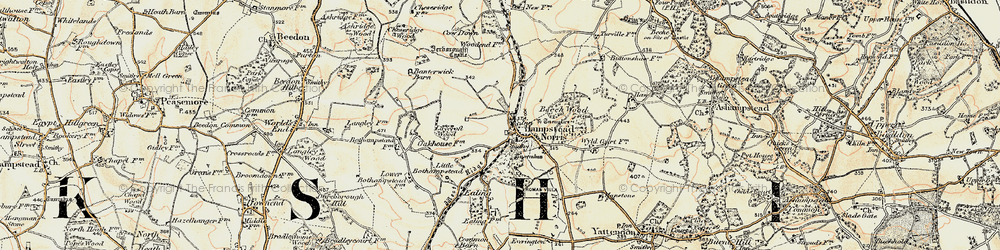 Old map of Hampstead Norreys in 1897-1900
