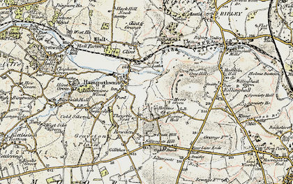 Old map of Hampsthwaite in 1903-1904