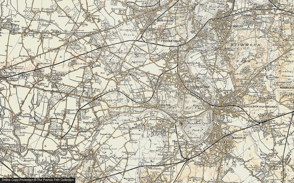 Old Map of Historic Map covering Bartons Cottage in 1897-1909