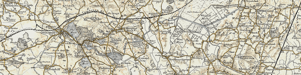 Old map of Hampton Bank in 1902