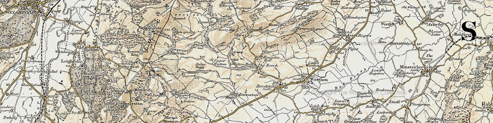 Old map of Binweston in 1902-1903