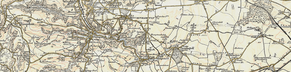 Old map of Hampton Fields in 1898-1900