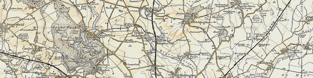 Old map of Hampton Gay in 1898-1899