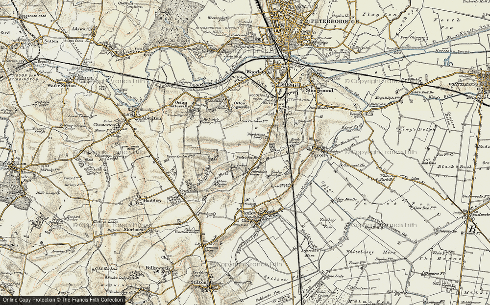 Old Map of Hampton Hargate, 1901-1902 in 1901-1902