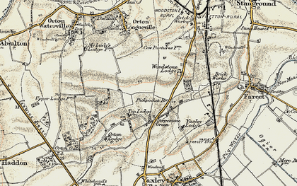 Old map of Hampton Hargate in 1901-1902