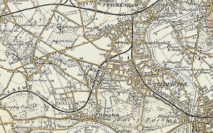 Old map of Hampton Hill in 1897-1909