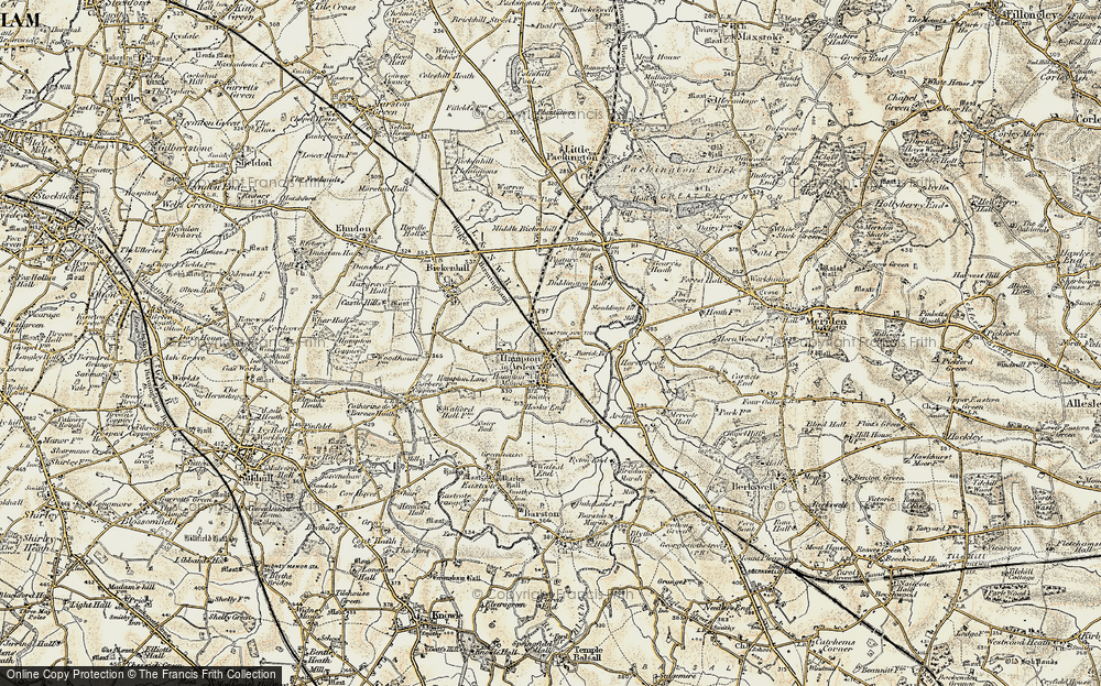Old Map of Hampton in Arden, 1901-1902 in 1901-1902