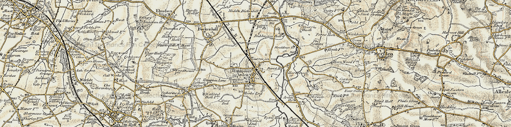 Old map of Hampton in Arden in 1901-1902