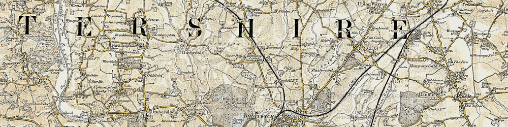 Old map of Hampton Lovett in 1899-1902