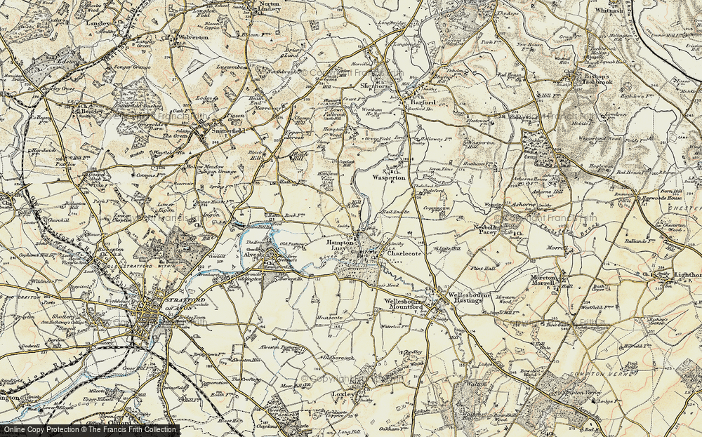 Old Map of Hampton Lucy, 1899-1902 in 1899-1902