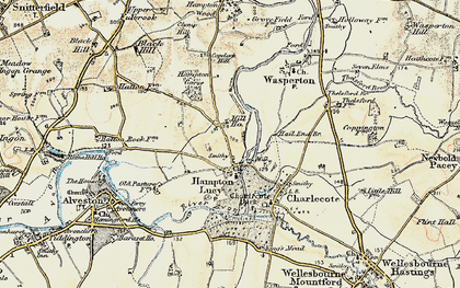 Old map of Hampton Lucy in 1899-1902