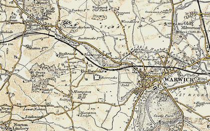 Old map of Hampton Magna in 1899-1902