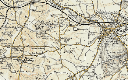 Old map of Hampton on the Hill in 1899-1902