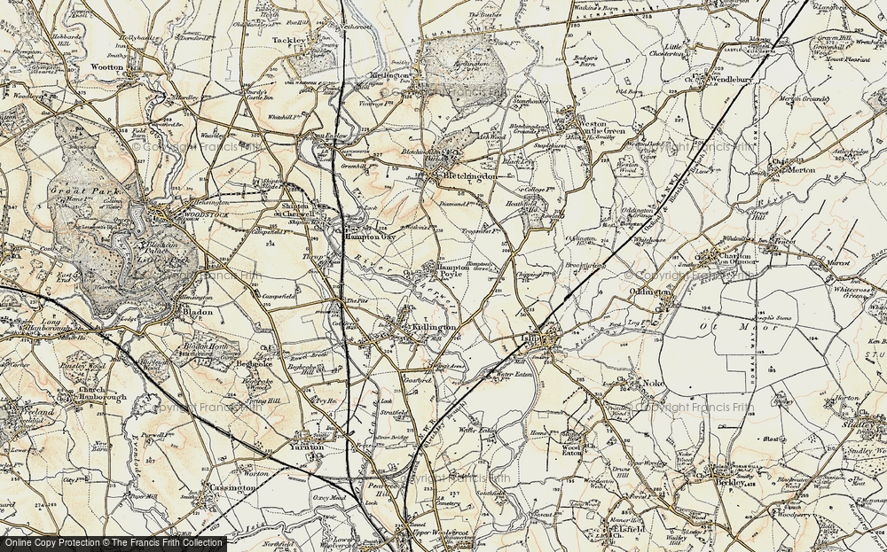 Old Map of Hampton Poyle, 1898-1899 in 1898-1899