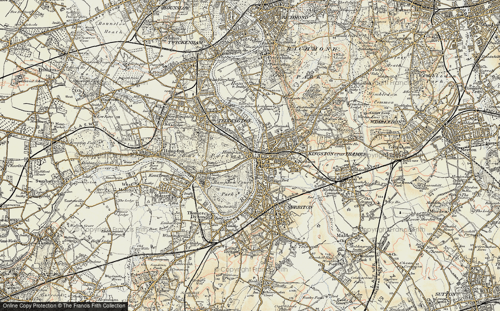 Old Map of Hampton Wick, 1897-1909 in 1897-1909