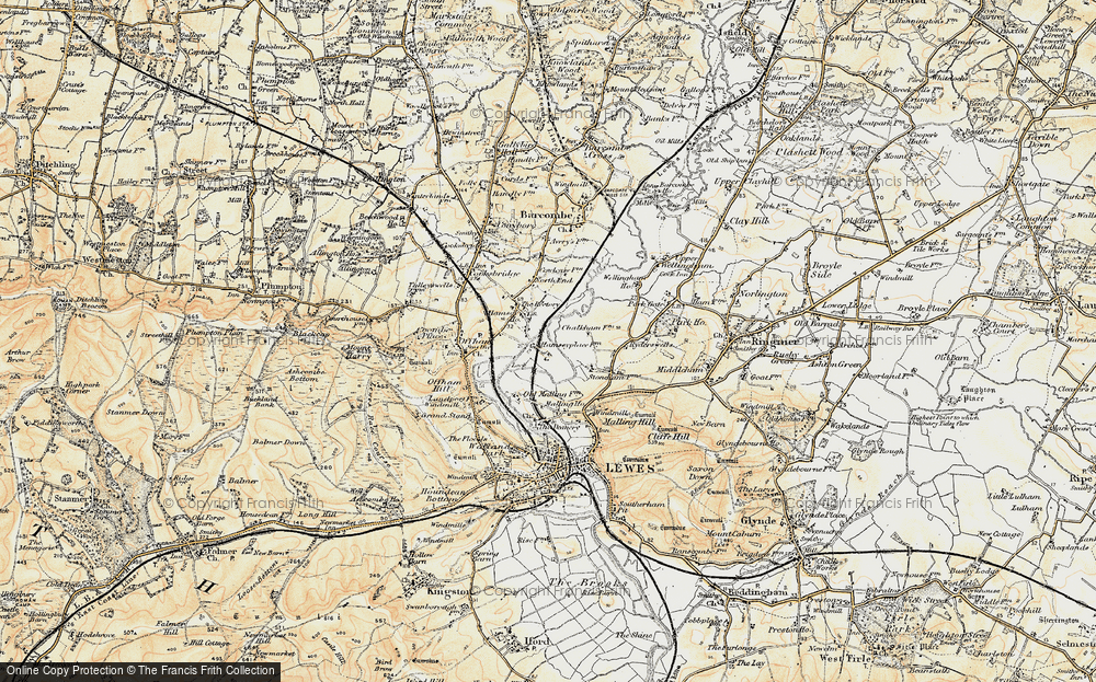 Old Map of Hamsey, 1898 in 1898