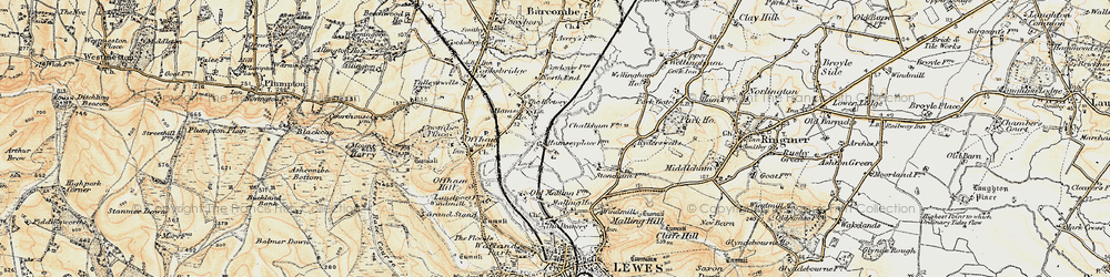 Old map of Hamsey in 1898
