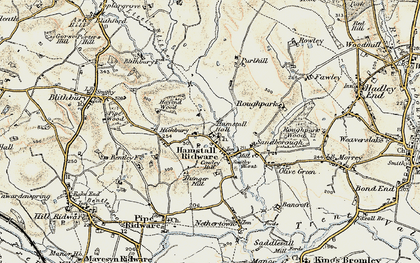 Old map of Braddocks Barn in 1902