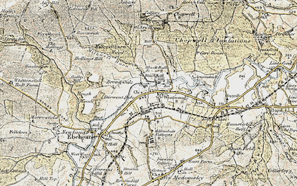 Old map of Hamsterley in 1901-1904