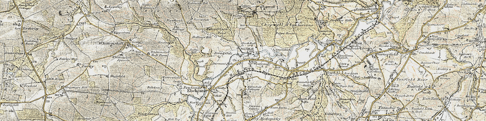 Old map of Hamsterley in 1901-1904