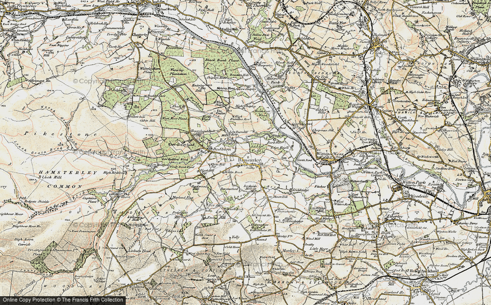 Old Map of Historic Map covering Linburn Beck in 1903-1904