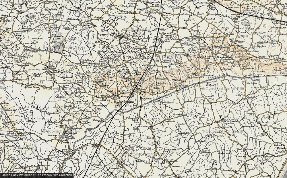 Old Map of Hamstreet, 1898 in 1898