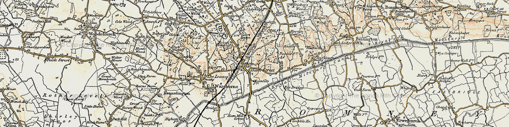 Old map of Hamstreet in 1898
