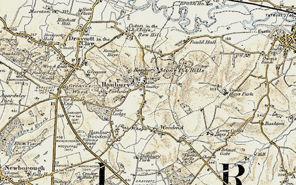 Old map of Hanbury in 1902