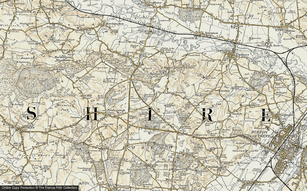 Old Map of Historic Map covering Bolingbroke Wood in 1902
