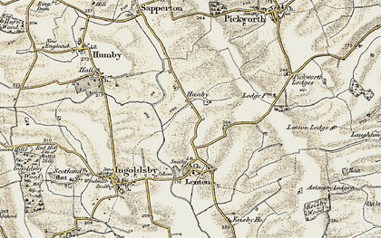 Old map of Hanby in 1902-1903