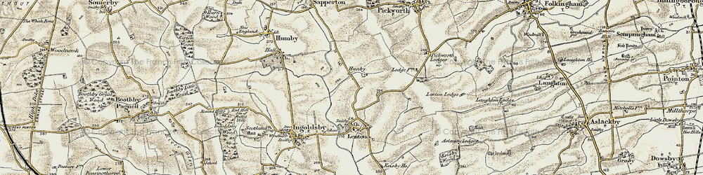 Old map of Hanby in 1902-1903
