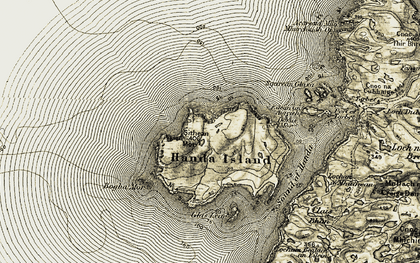 Old map of Handa Island in 1910