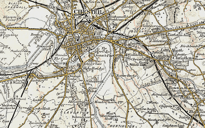 Old map of Handbridge in 1902-1903