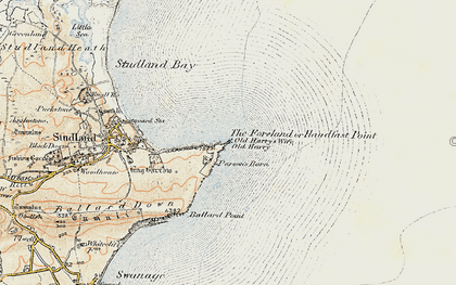 Old map of Handfast Point in 1899-1909