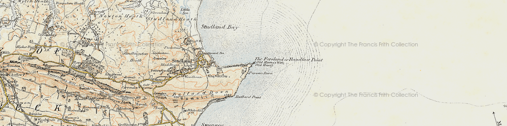 Old map of Handfast Point in 1899-1909