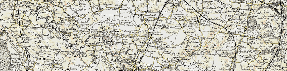 Old map of Handforth in 1902-1903